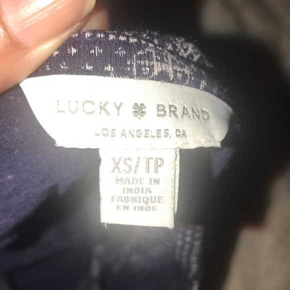 Lucky brand knotted tie shirt top xsmall NWT new - Picture 5 of 8